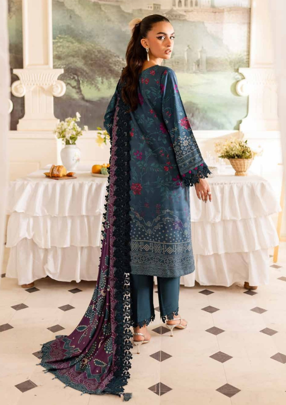 Nureh Signature Prints Unstitched Printed Marina Shirt with printed wool shawl. SP-134