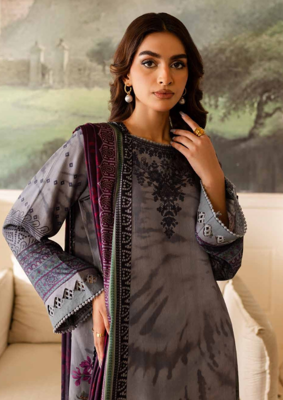 Nureh Signature Prints Unstitched Printed Marina Shirt with printed wool shawl. SP-132